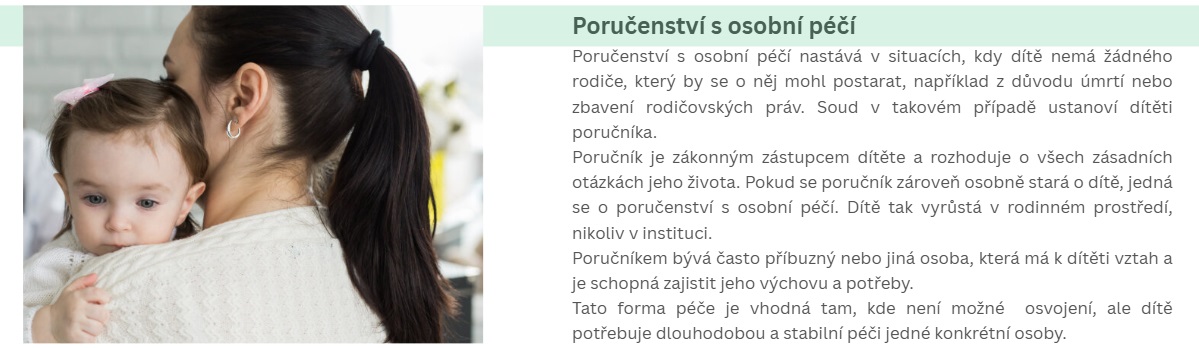 Pěstounská péče poručenství s osobní péčí Žatec banner
